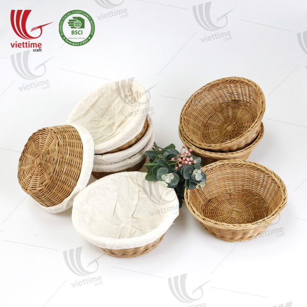 Rattan Bread Basket With Liner Wholesale