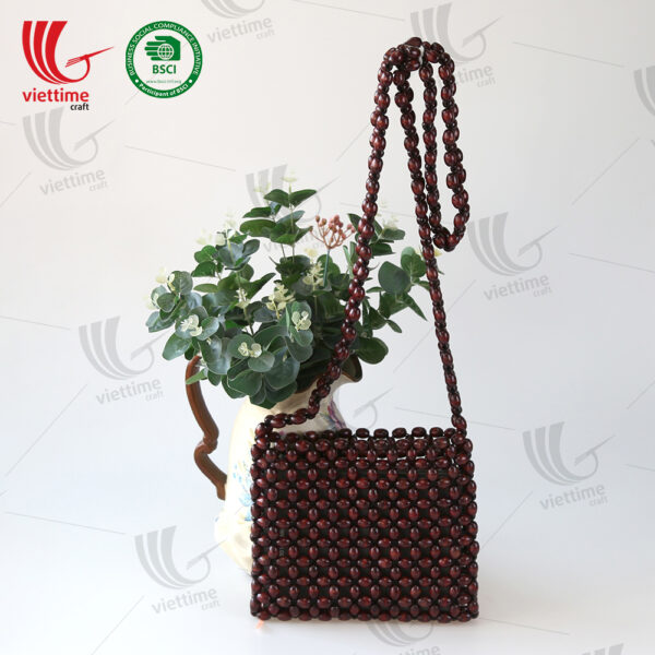 Natural Brown Wooden Bead Bag Wholesale