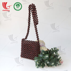 Natural Brown Wooden Bead Bag Wholesale