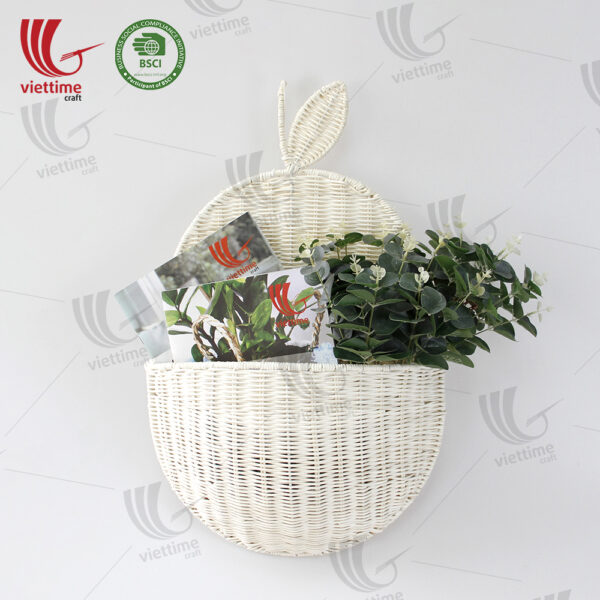 White Rattan Hanging Basket Wholesale