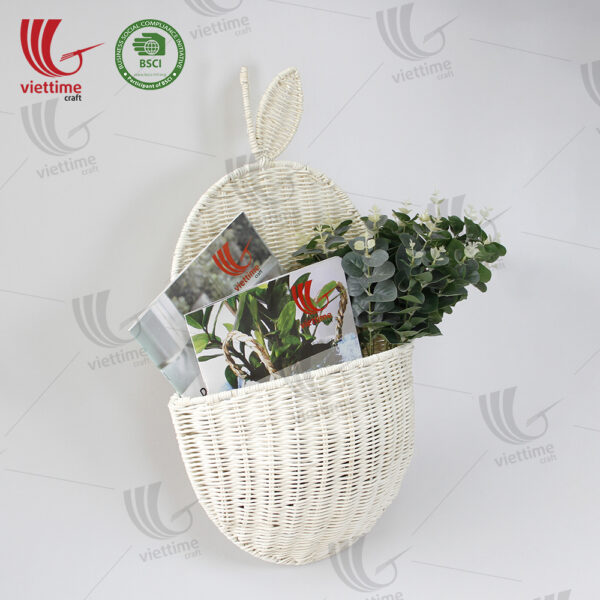 White Rattan Hanging Basket Wholesale