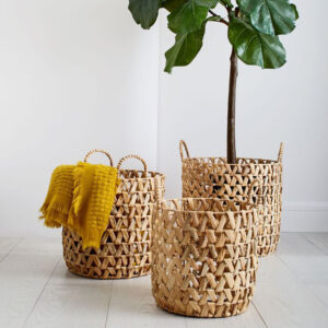 Water Hyacinth Laundry Basket sku B00225