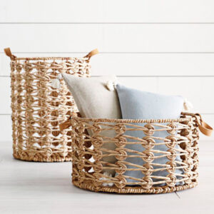 Water Hyacinth Laundry Basket sku B00231