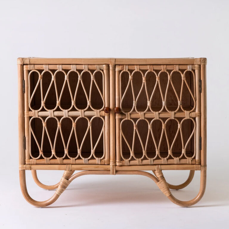 rattan toy cabinet