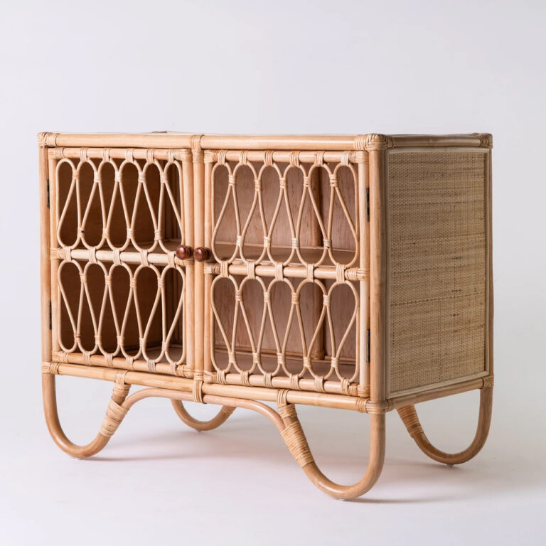 rattan toy cabinet