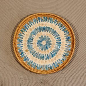 Mother Of Pearl Rattan Tray sku M00075
