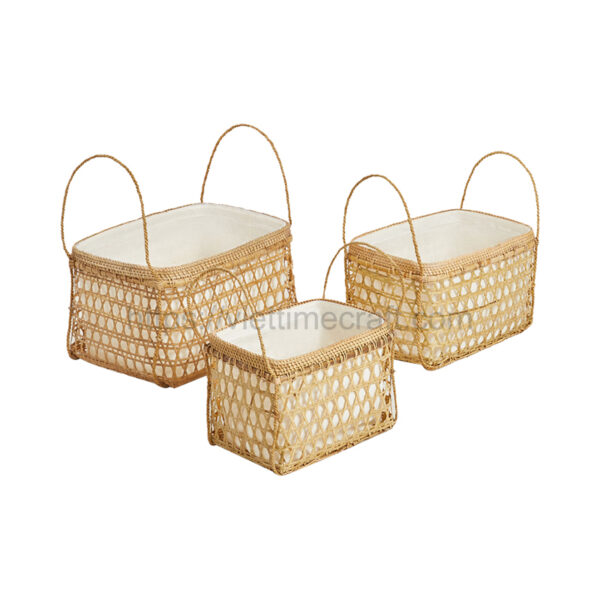 Set of 3 Bamboo Storage Basket - TD00332