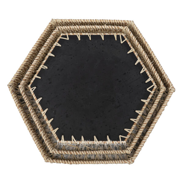 Mother Of Pearl Rattan Tray sku M00033