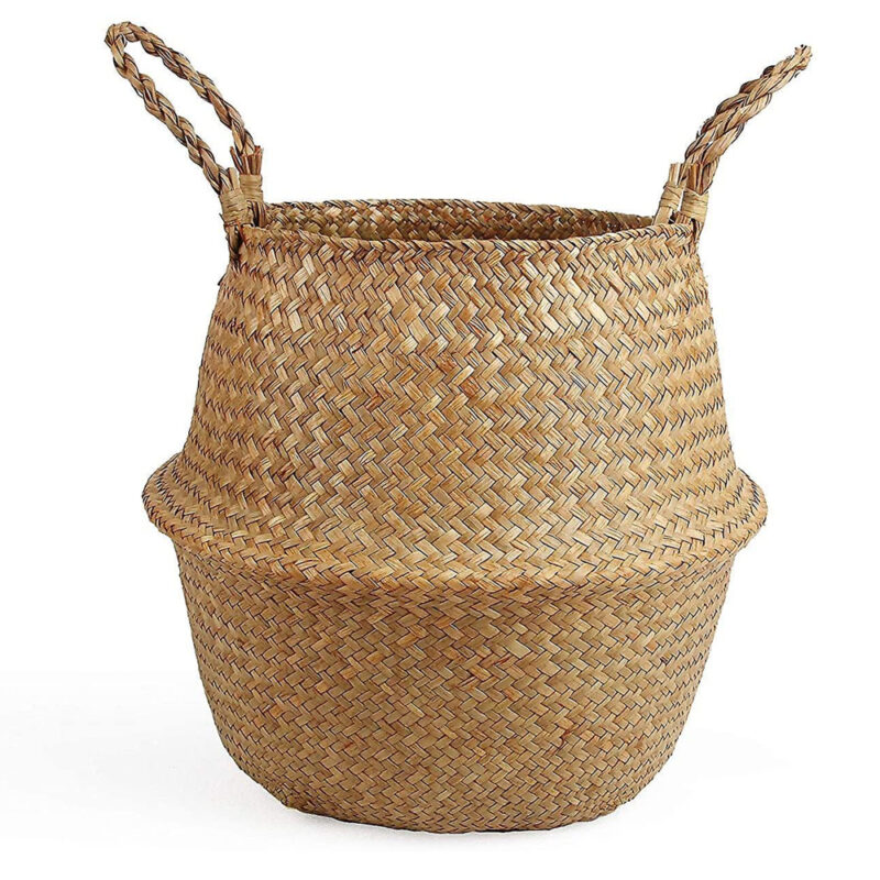 Pressed seagrass basket