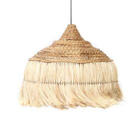 Woven seagrass lampshade