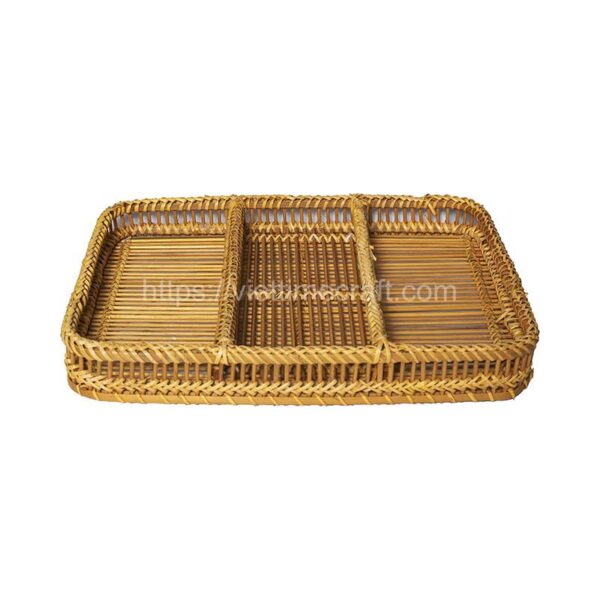 Bamboo Tray With 3 Compartments Wholesale Viettimecraft Factory