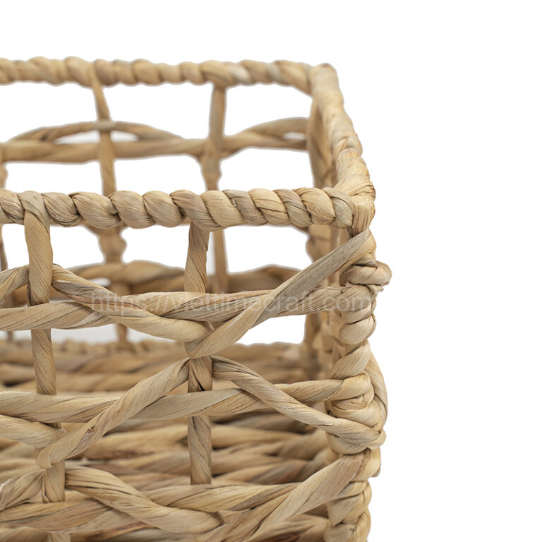 Set of 2 Natural Rectangular Water Hyacinth Basket - Wholesale