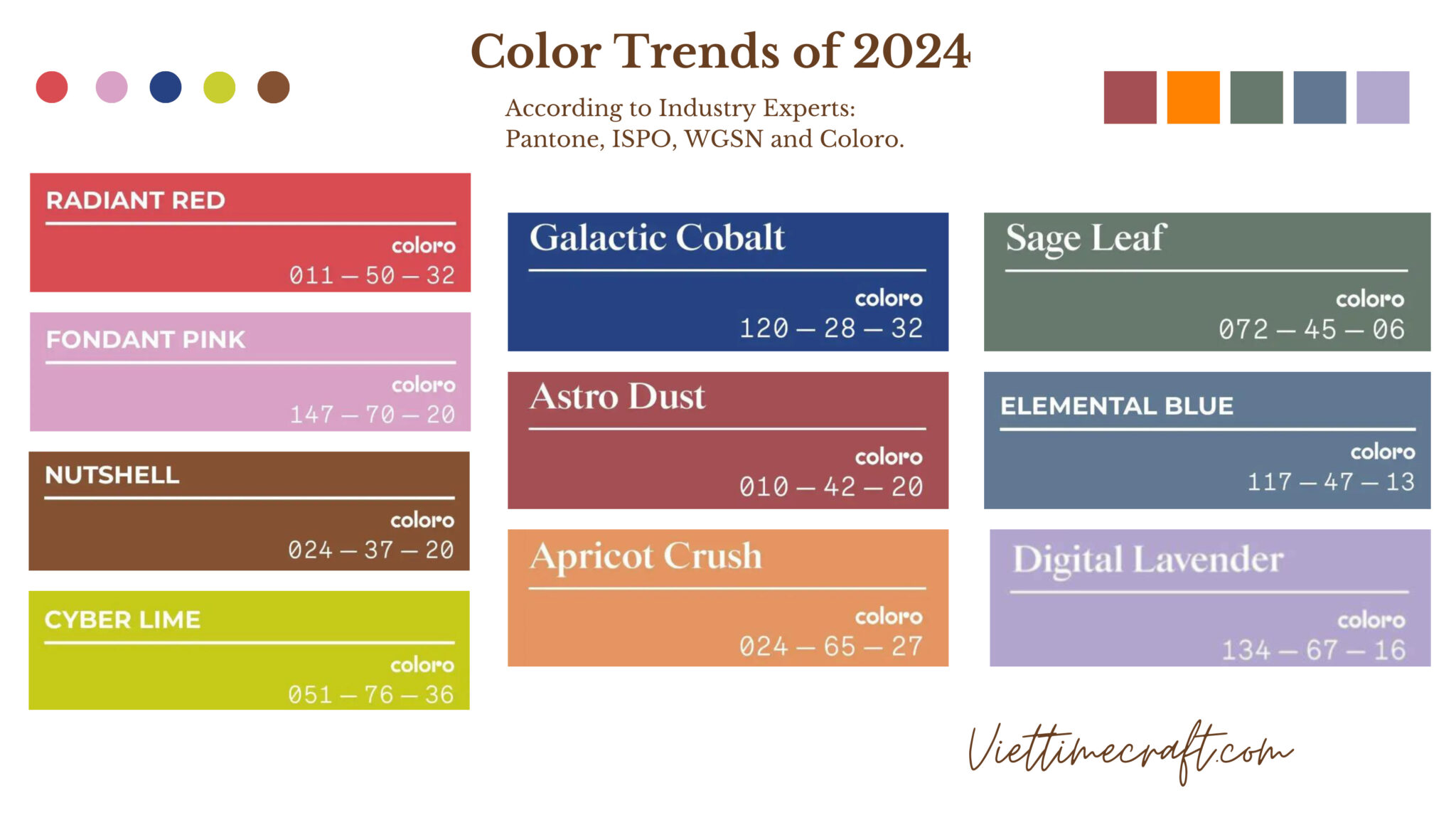 Color Trends 2024 Top 4 Color Combinations to Design Handicraft