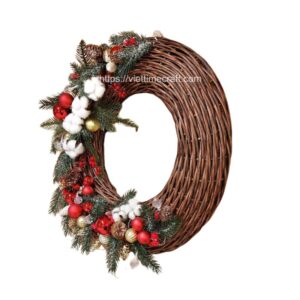 Viettimecraft_Rattan Christmas Wreath Gift - Vietnamese handicraft export supplier (1)