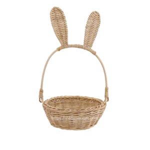 Viettimecraft_Wicker Bunny Easter Basket made of rattan Wholesale_vietnam handicraft export supplier