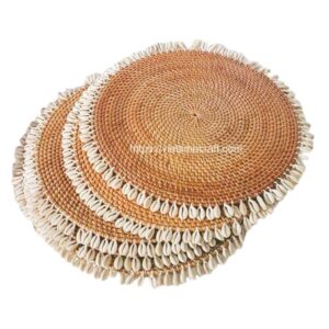 viettimecraft - Wedding Rattan Shells Placemat - vietnam handicraft export supplier