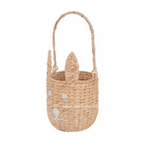 viettimecraft - natural water hyacinth bunny basket with tail - vietnam handicraft supplier