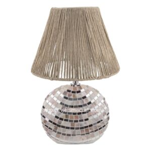 natural straw mix Mother of pearl table lamp - viettimecraft handicraft export wholesale supplier