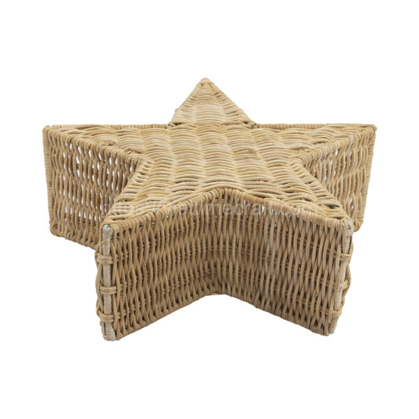 star shape rattan basket with lid - vietnam handicraft supplier