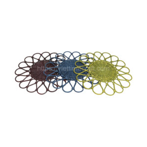 viettimecraft - set of 3 color flower shaped rattan placemat (4)