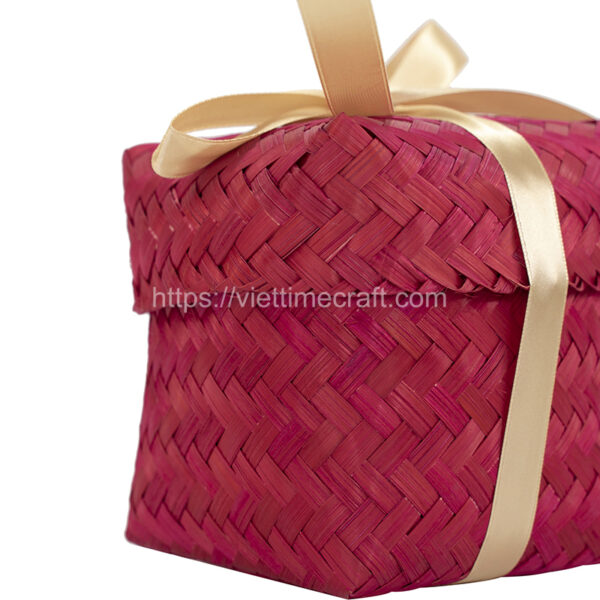 Viettimecraft - Red bamboo gift box - vietnam handicraft export supplier