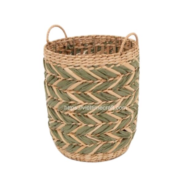 Viettimecraft_Set of 3 Water hyacinth Storage Basket With Handles