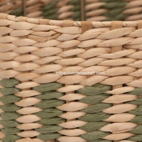 Viettimecraft_Set of 3 Water hyacinth Storage Basket With Handles
