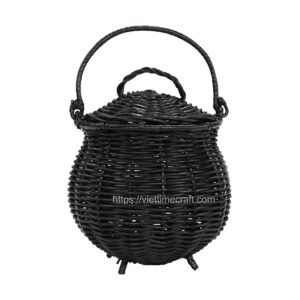 Viettimecraft - Tiny Black Rattan Basket for Halloween - handicraft supplier wholesale