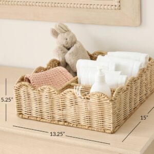 Rattan Scalloped Basket Set