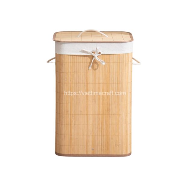 viettimecraft - Foldable Bamboo Laundry Basket Hamper with Lid - vietnam handicraft supplier