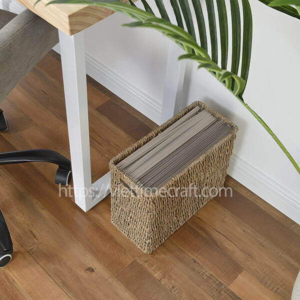 Viettimecraft - 5-Piece Seagrass Desk Organizer Set Wholesale - vietnam handicraft supplier