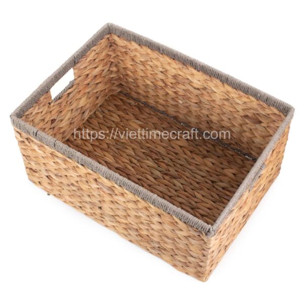 Viettimecraft - Set Of 3 Water hyacinth Basket with Handles - vietnam handicraft supplier