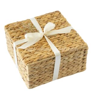 Viettimecraft - Square Water hyacinth Gift Box Wholesale - Vietnam handicraft supplier