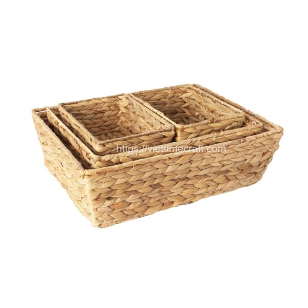 Water Hyacinth Basket Set Of 2 Vietnam Handicraft