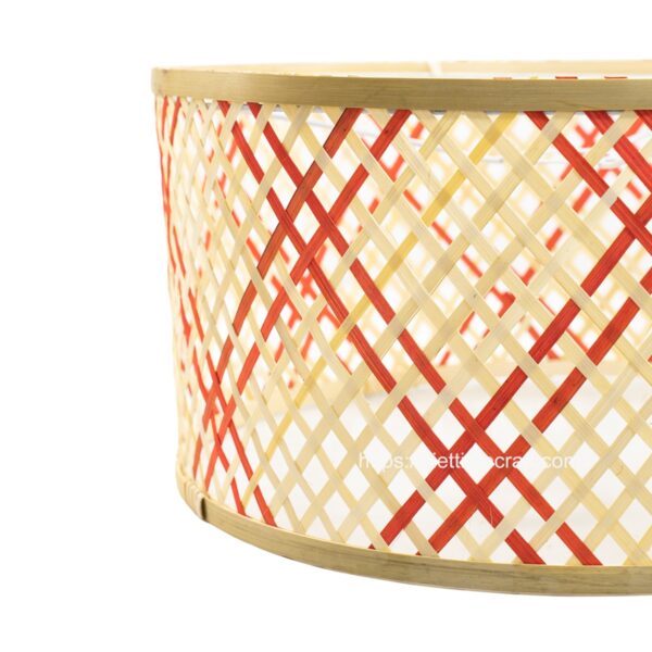 viettimecraft - red natural bamboo lampshade - vietnam handicraft supplier