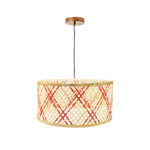 viettimecraft - red natural bamboo lampshade - vietnam handicraft supplier
