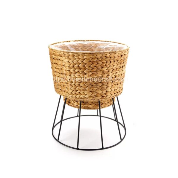 Water Hyacinth Planter With Wood Leg Wholesale