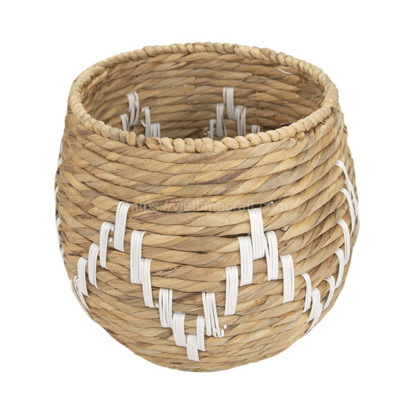 Viettimecraft - Natural Water Hyacinth Basket with plastic string - Vietnam handicraft supplier