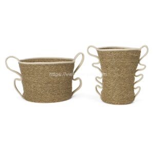 Set Of 2 Storage Basket Made Of Seagrass