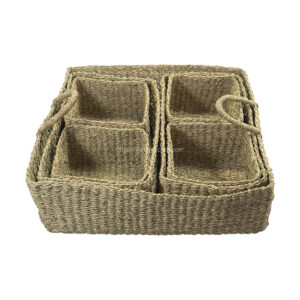 Set 6 Basket Made Of Seagrass Save Shipping Space