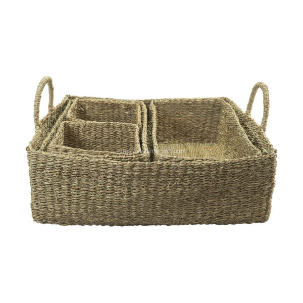 Set 6 Basket Made Of Seagrass Save Shipping Space