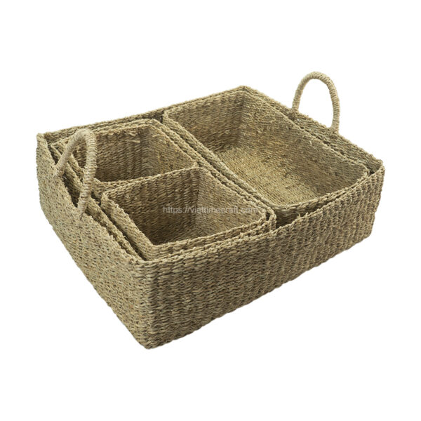 Set 6 Basket Made Of Seagrass Save Shipping Space