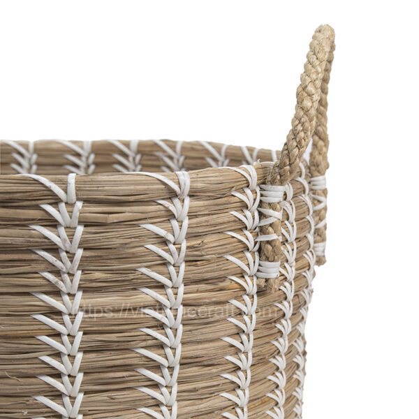 viettimecraft - Natural Seagrass Basket with plastic string - vietnam handicraft supplier
