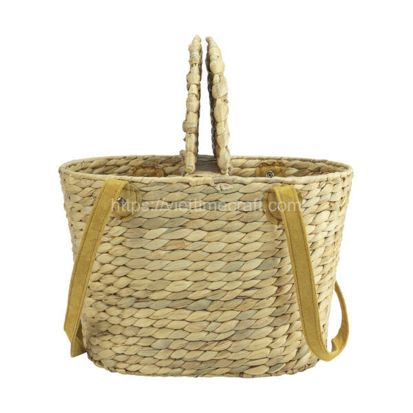 Viettimecraft - Handmade Water Hyacinth Picnic Bag With Two Handles - Vietnam handicraft supplier