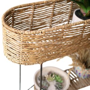 Viettimecraft - Large Oval Seagrass Planter With Iron Stand - vietnam handicraft wholesale