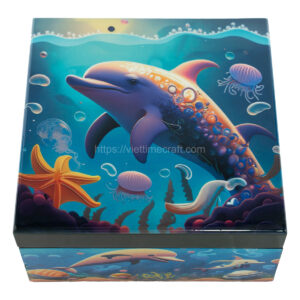 Viettimecraft - Ocean Dolphin Scene Lacquer Box Vietnam Factory Supplier