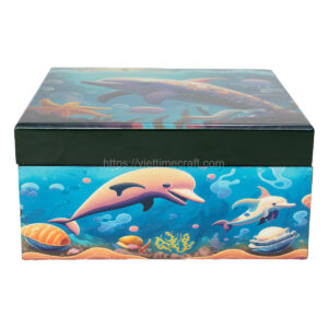 Viettimecraft - Ocean Dolphin Scene Lacquer Box Vietnam Factory Supplier