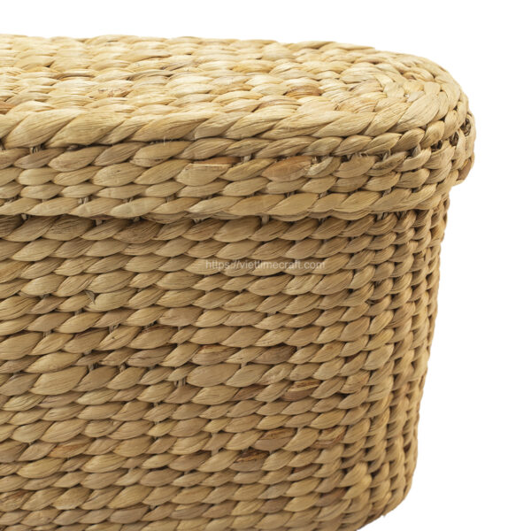 Viettimecraft - Oval Water Hyacinth Basket with Lid - Vietnam Wholesale