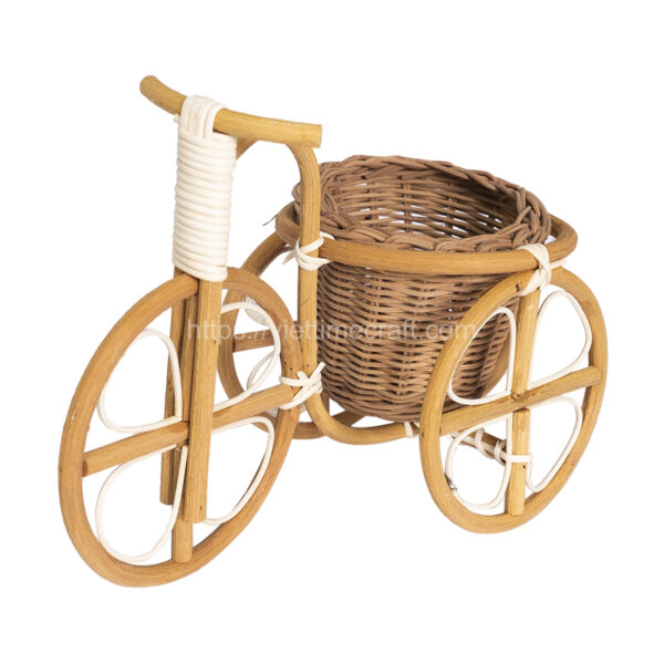 Viettimecraft - Vintage Rattan Tricycle Bike Shaped Planter Flowerpot - Vietnam handicraft supplier