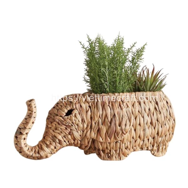 Elephant planter made of water hyacinth - Vietnam Manufacturer Wholesale